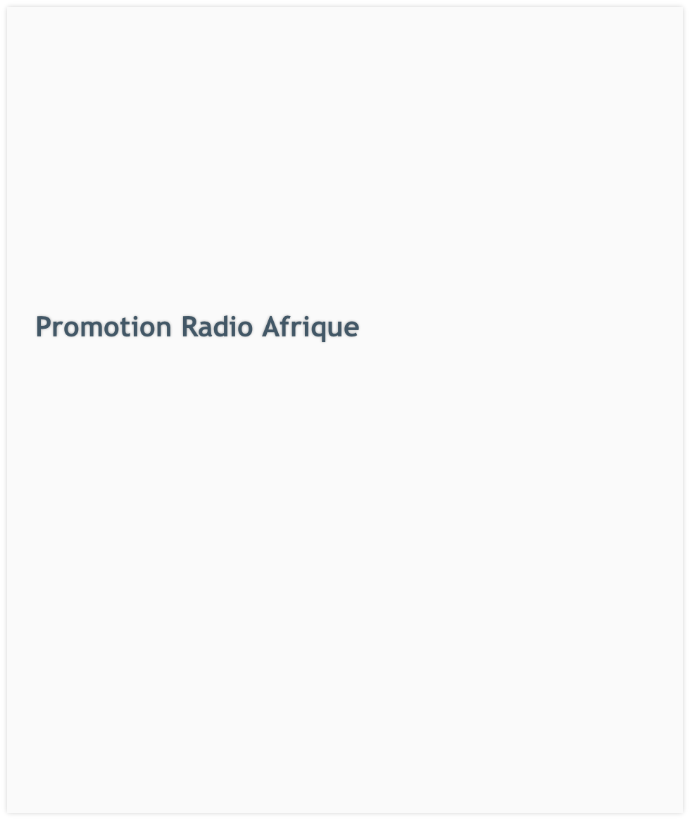 Promotion Radio Afrique
